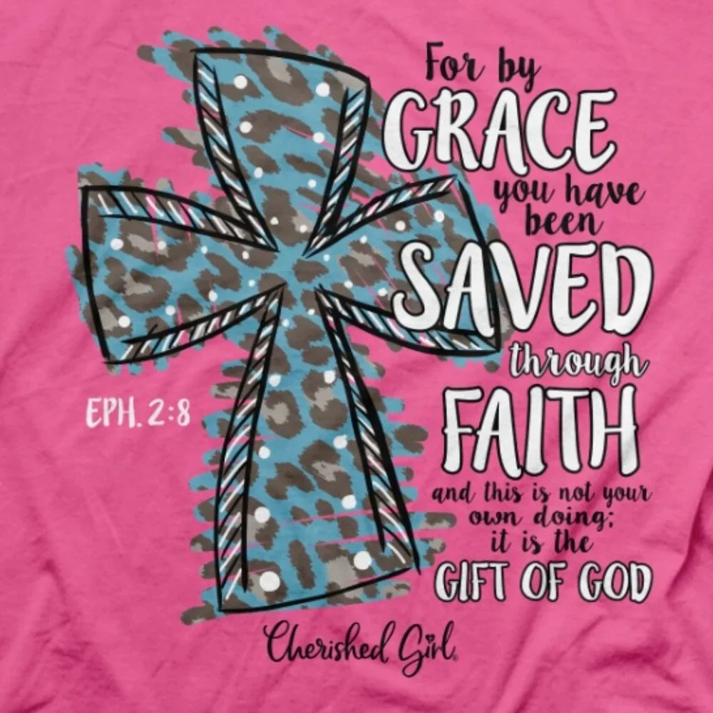 Kerusso Cherished Girl Leopard Cross Adult Woman's T-Shirt - New - Picture 3 of 4